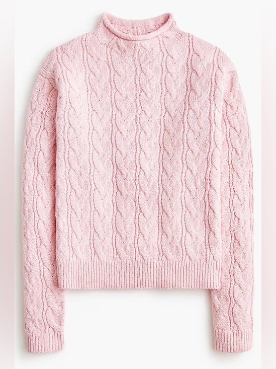 J. Crew Sweaters - New! J.Crew Cable mockneck sweater in Lovely Pink
